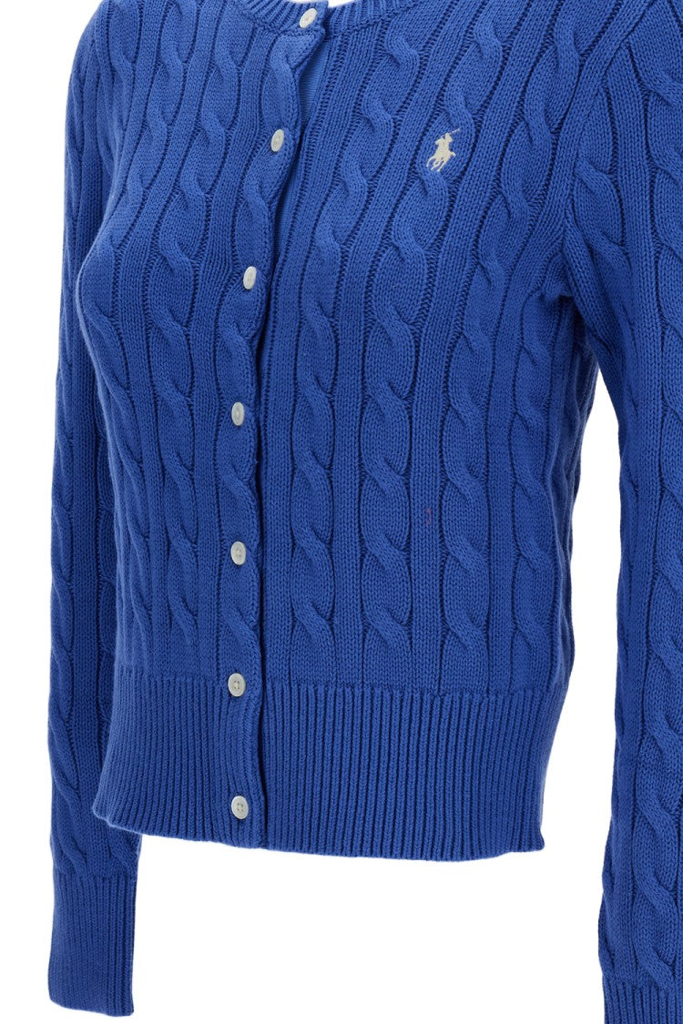 Polo Ralph Lauren Fitted Cable Knit Cardigan With Button Closure