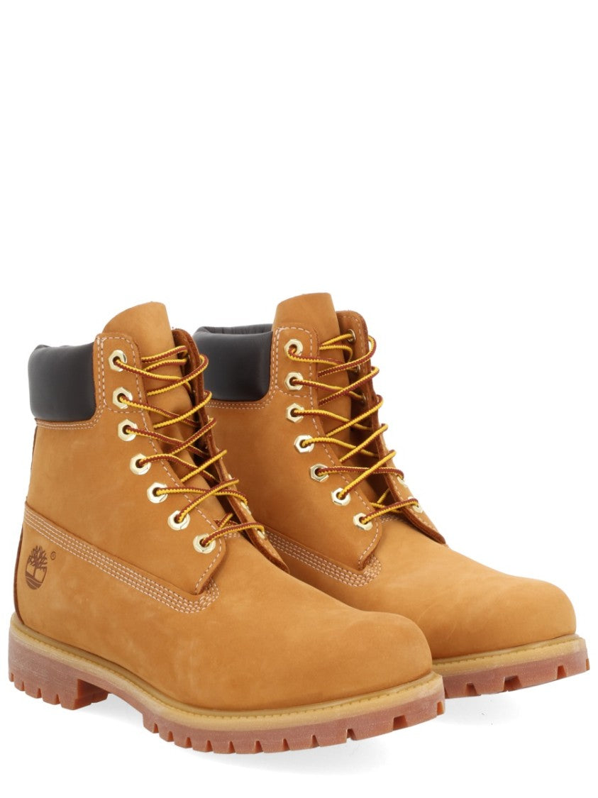 Timberland Orange Padded Collar Metal Eyelets Boots