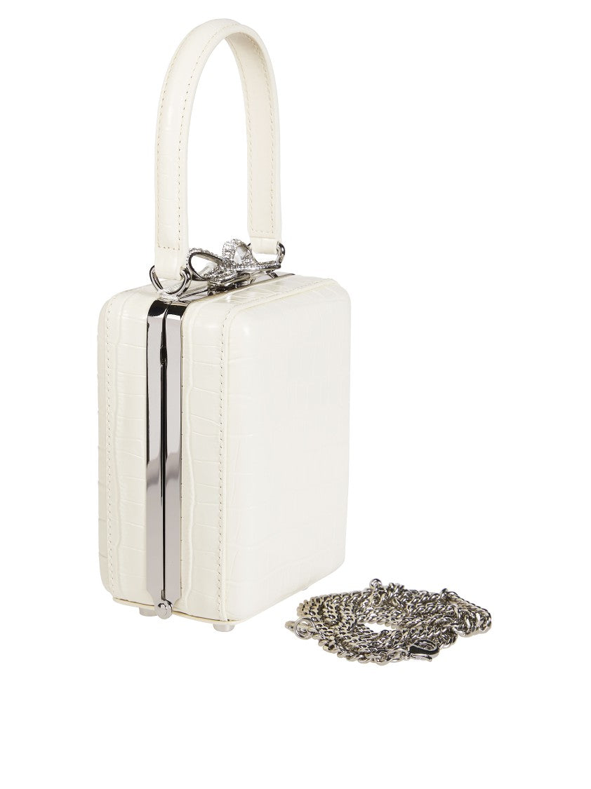 Self-Portrait Glossy Rigid Mini Bow Clasp Handbag