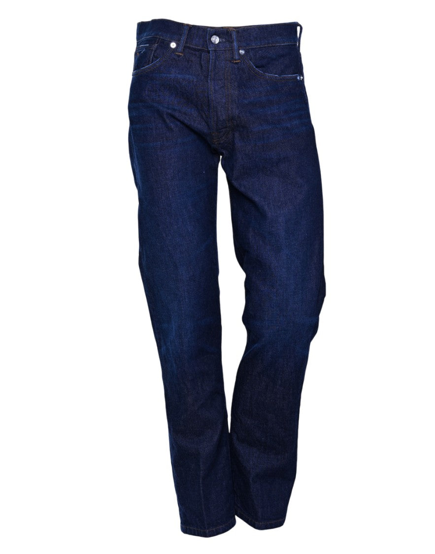 Nine In The Morning Relaxed Fit Boyfriend Jeans In Dark Indigo Denim