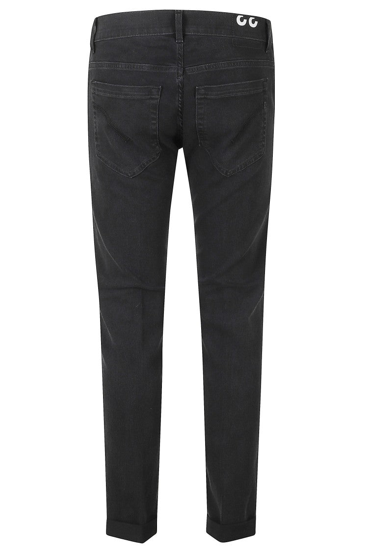 Dondup Black George Tonal Button Skinny Pants