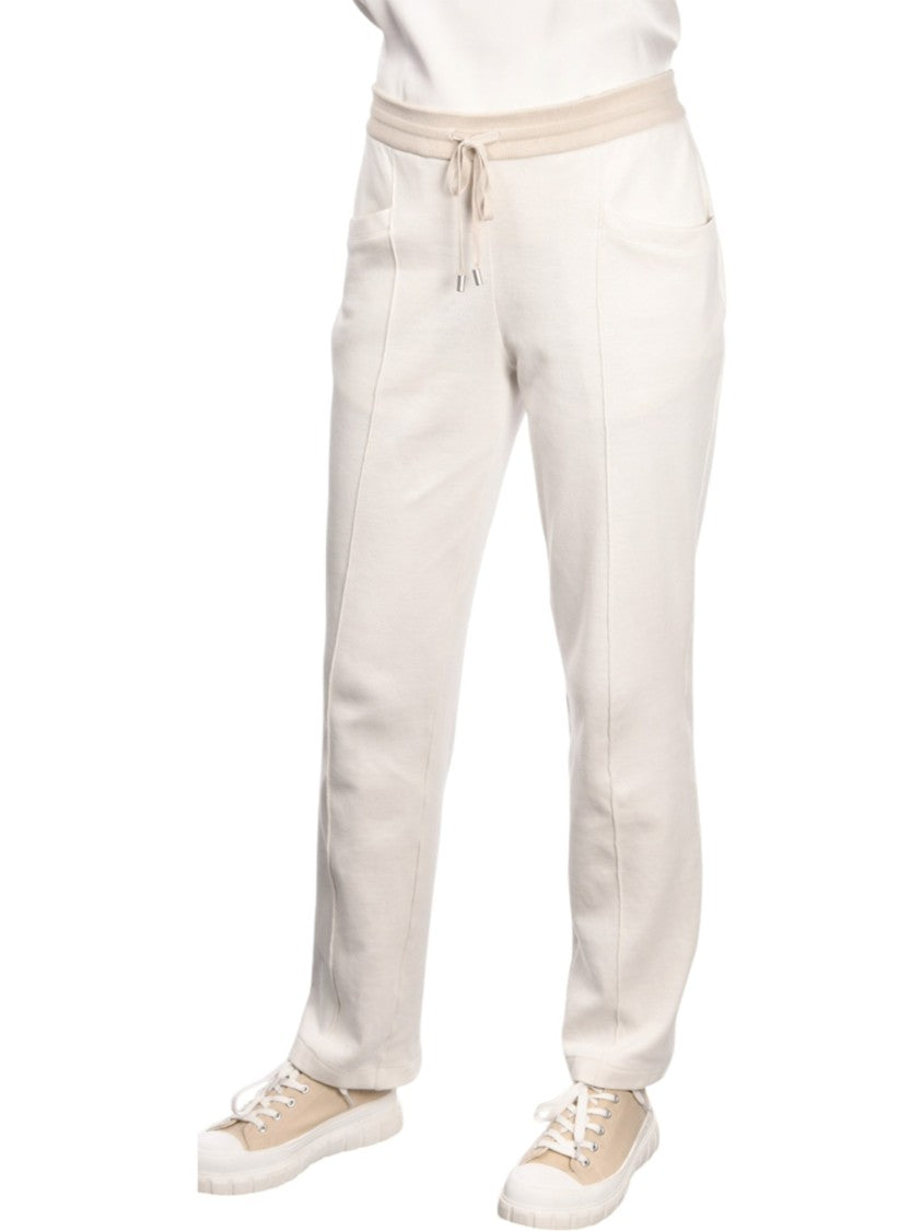 Gran Sasso White Relaxed Straight Cotton Pants