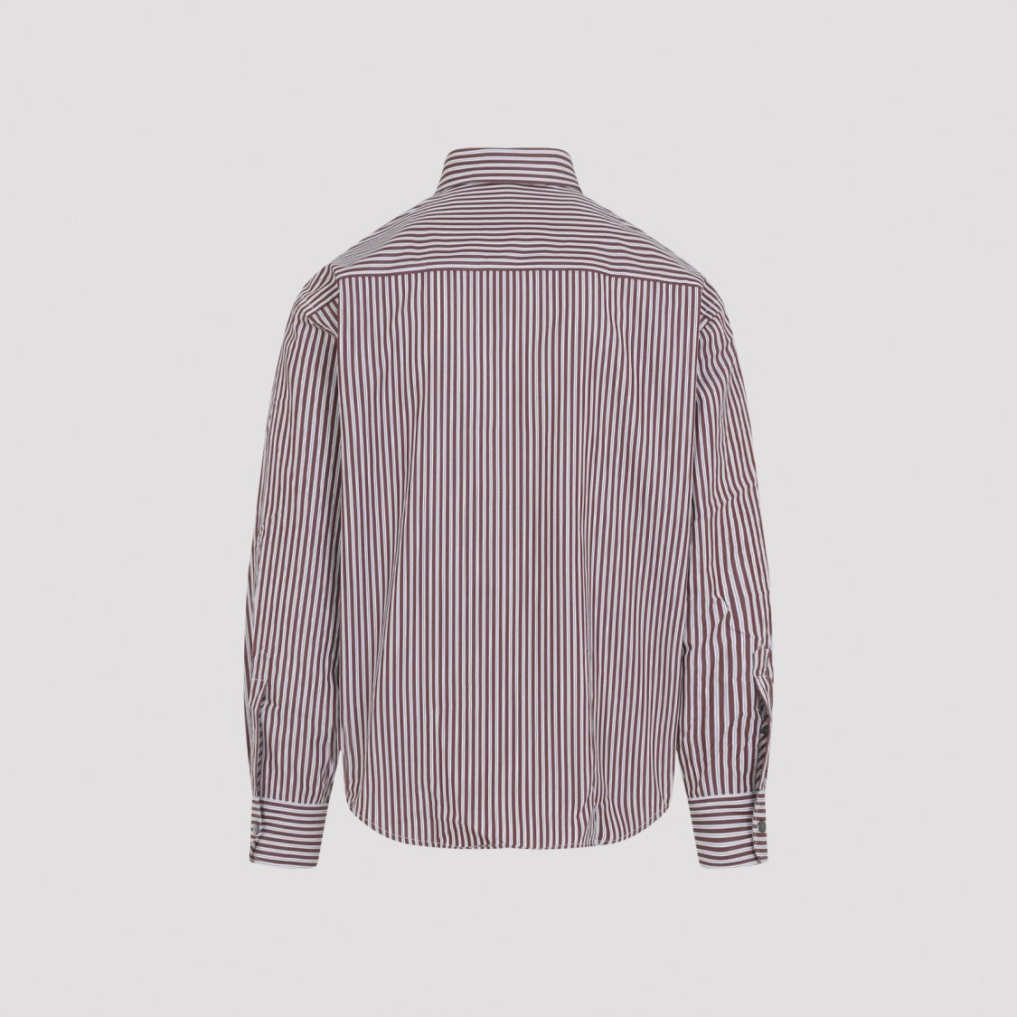 Ami Long-Sleeved Button-Up Shirt With Vertical Stripes