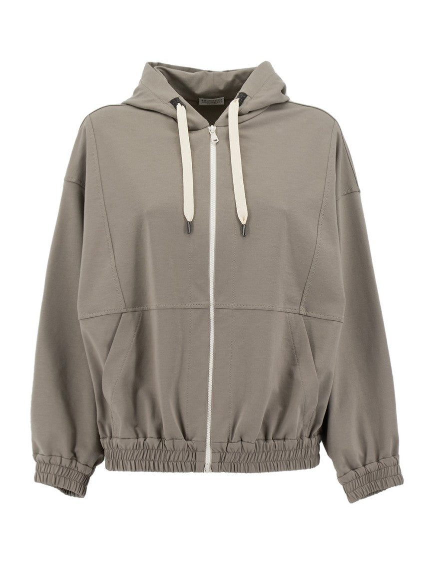 Brunello Cucinelli Grey Lightweight Cotton Hoodie
