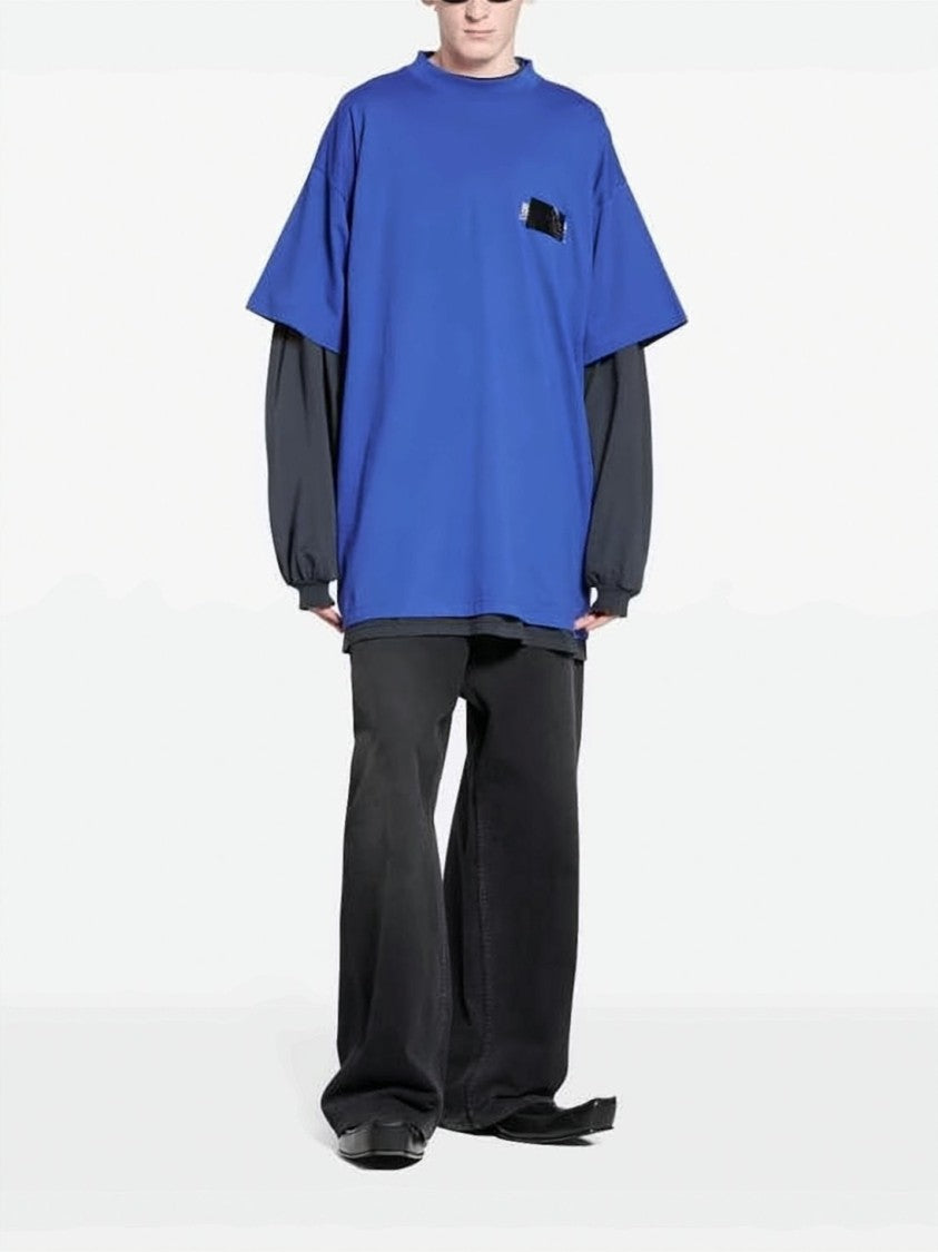 Balenciaga Boxy Fit Graphic Print T-Shirt In Vibrant Blue