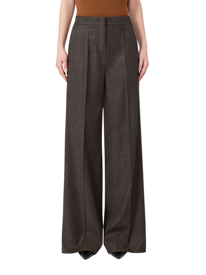 Max Mara Mxmcampo Pure Virgin Wool Denim-Look Straight-Leg Pants
