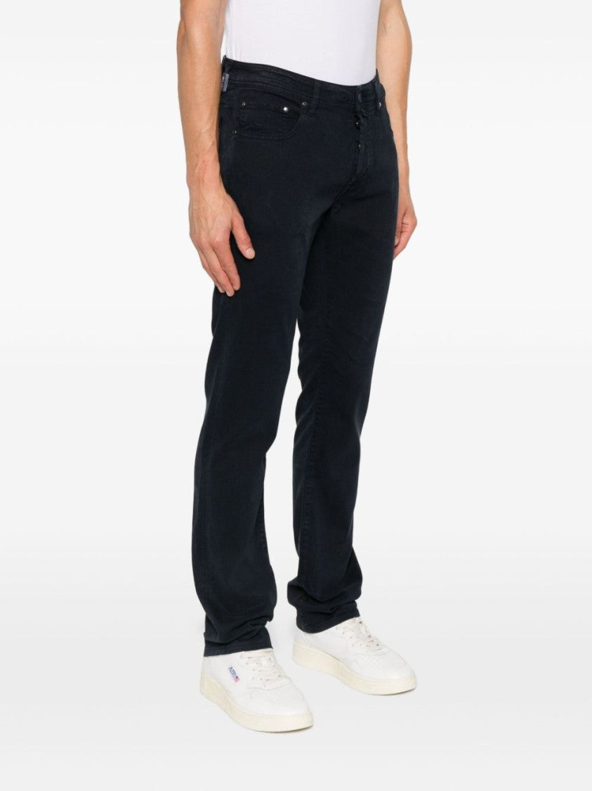 Jacob Cohen Tailored Blue Trousers With Classic Five-Pocket Design