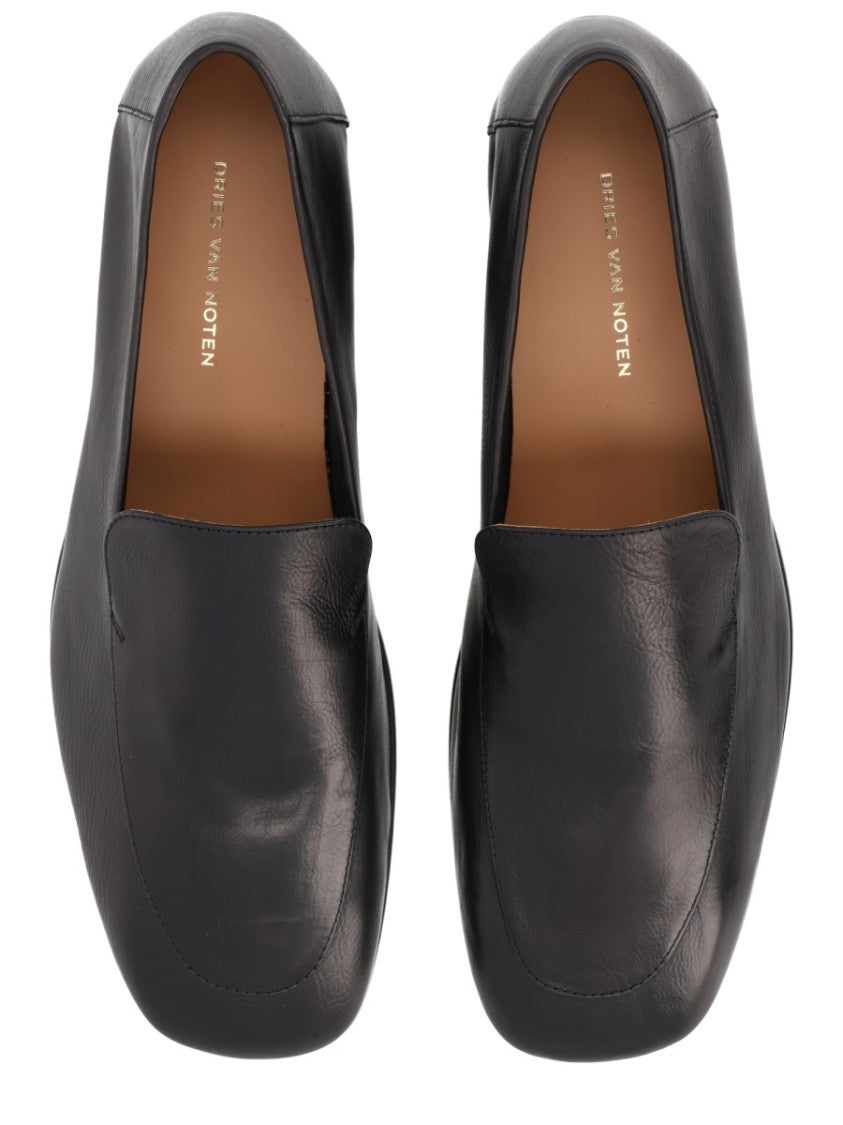 Dries Van Noten Neutrals Polished Smooth Finish Leather Loafers