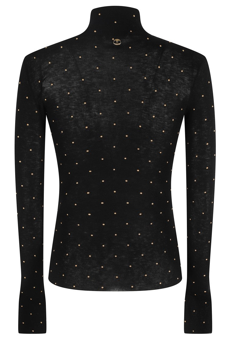 Rabanne Fitted High-Neck Sweater With Strass Embellishments