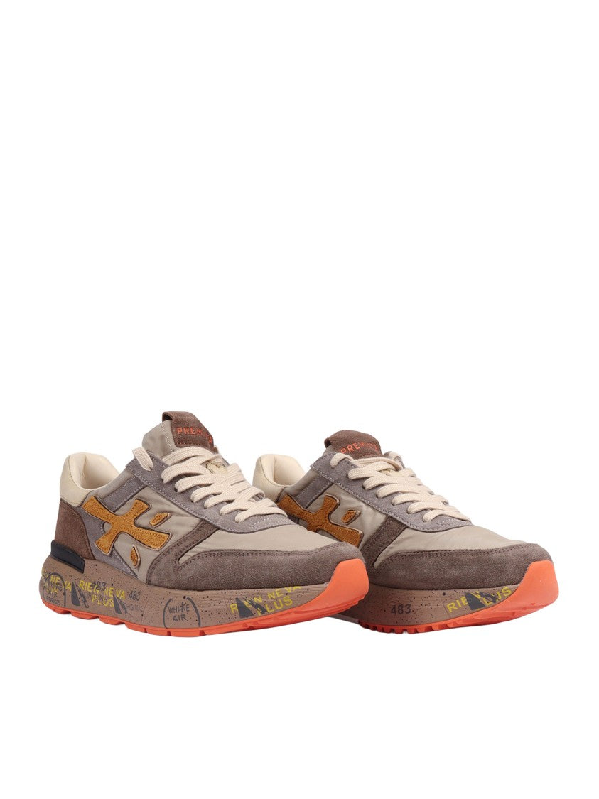 Premiata Mick Beige Suede Leather Low-Top Sneakers
