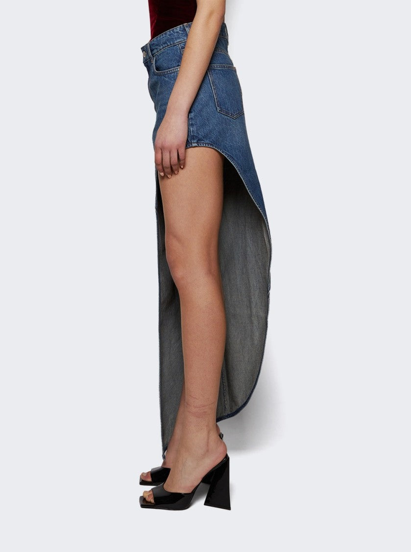 Coperni One Leg Denim Skirt Blue