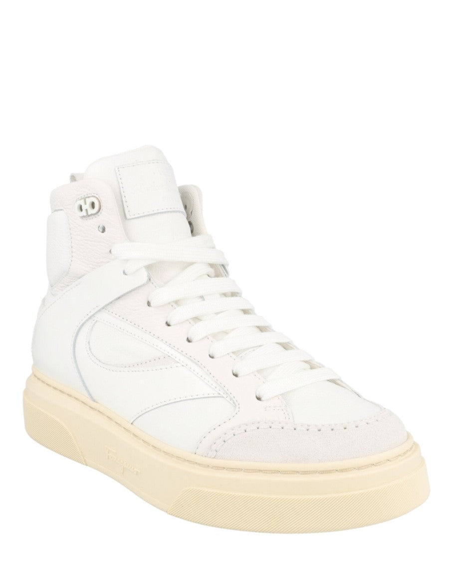 Ferragamo Cassio Leather High-Top Sneakers