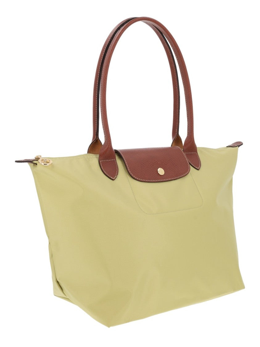 Longchamp Light Yellow Le Pliage Structured Polyamide Tote Bag