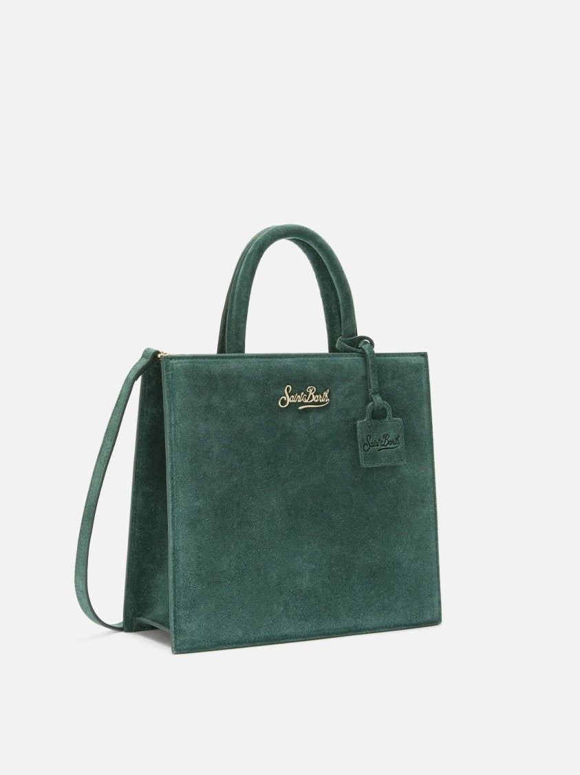 Mc2 Saint Barth Midi Green Bovine Leather Shop Bag