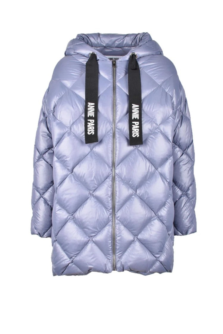 Annie Paris Cropped Grey Down Jacket
