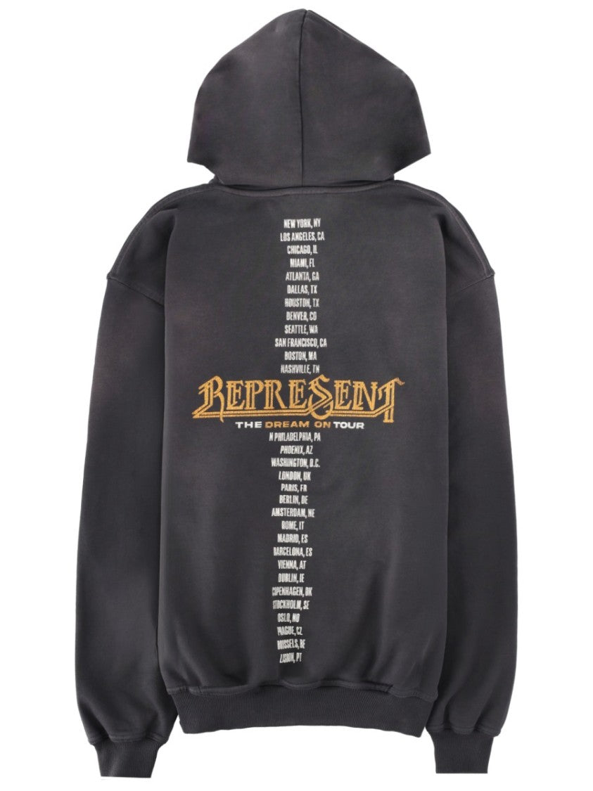 Represent Golden Tour Faded Black Hooded Sweatshirt