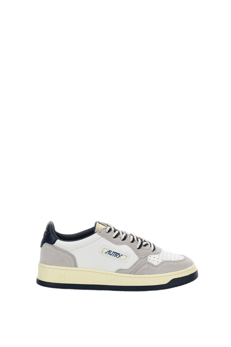 Autry White Medalist Low Leather Suede Sneakers