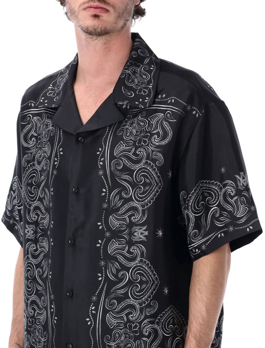 Amiri Bandana Paint Oversized Bowling Shirt