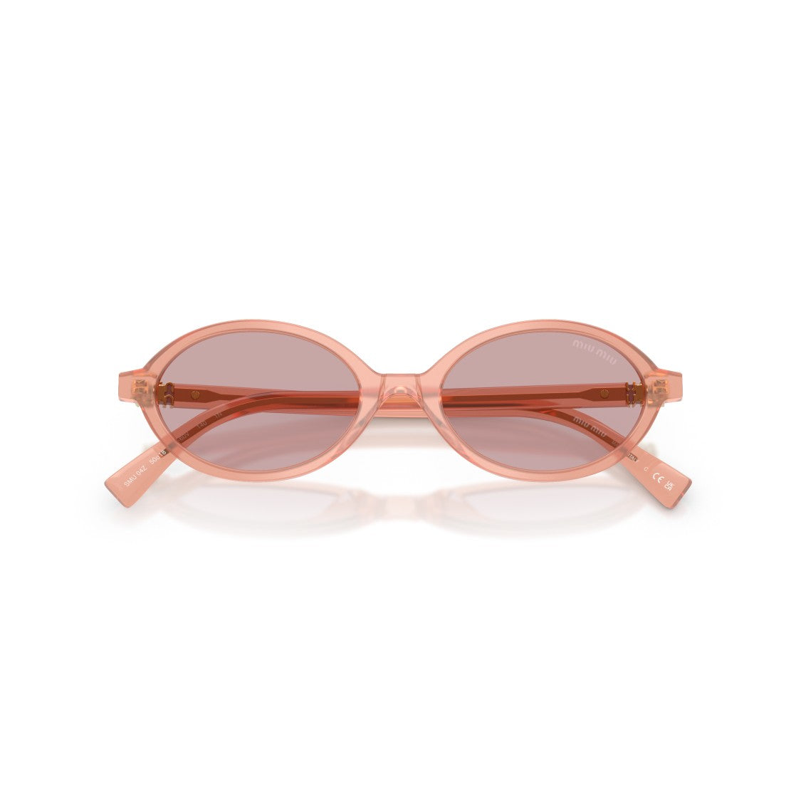 Miu Miu 0Mu 04Zs Translucent Acetate Oval Sunglasses
