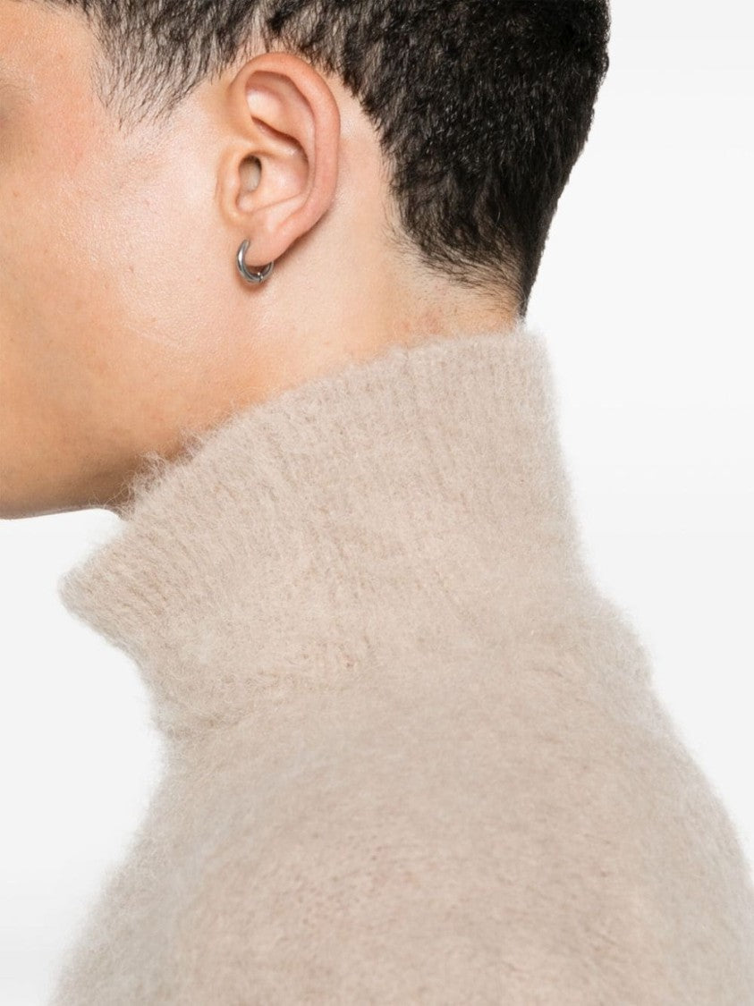 Ami Paris Brushed Effect Roll Neck Sweater