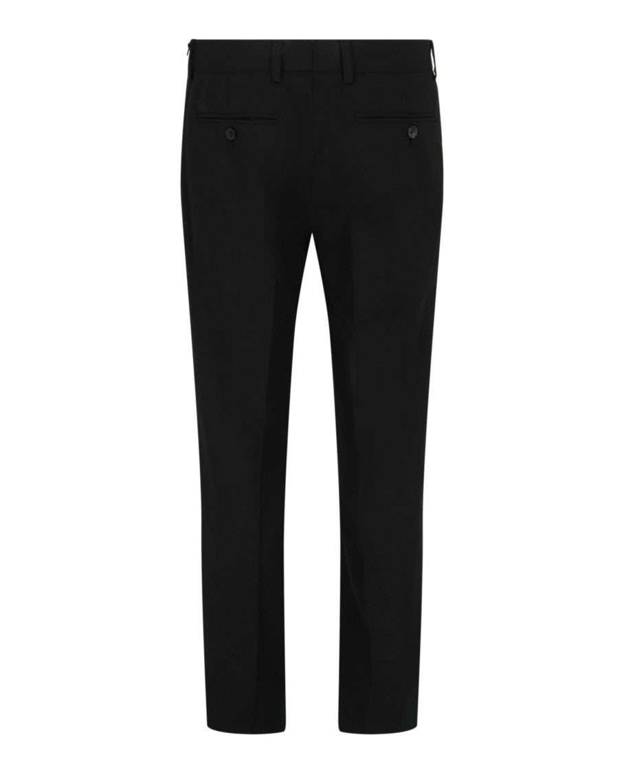 Ferragamo High-Rise Straight Leg Trousers With Metallic Stripe Design