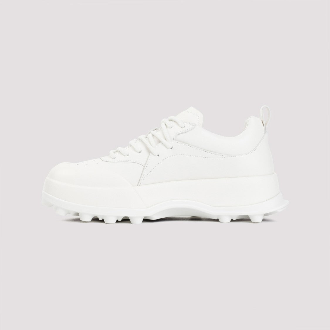 Jil Sander Porcelain White Leather Sneakers