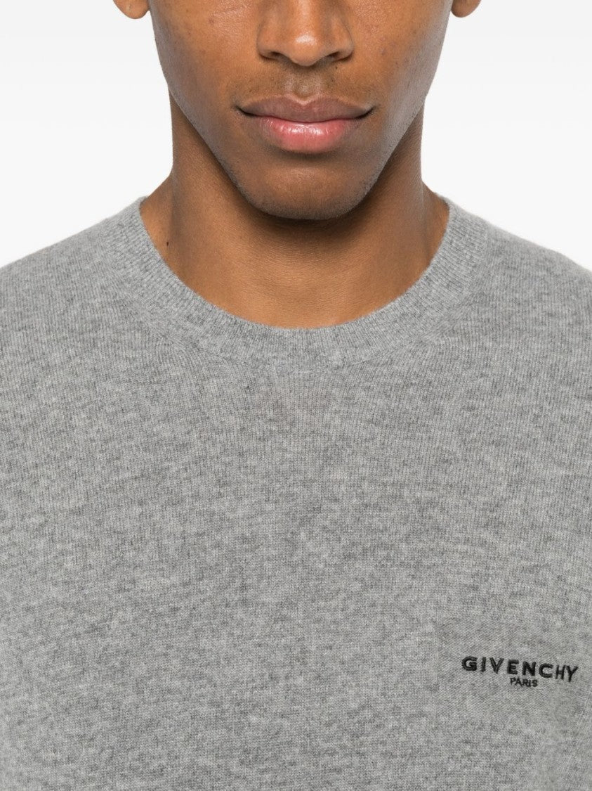 Givenchy Grey Crew Neck Long Sleeve Sweater