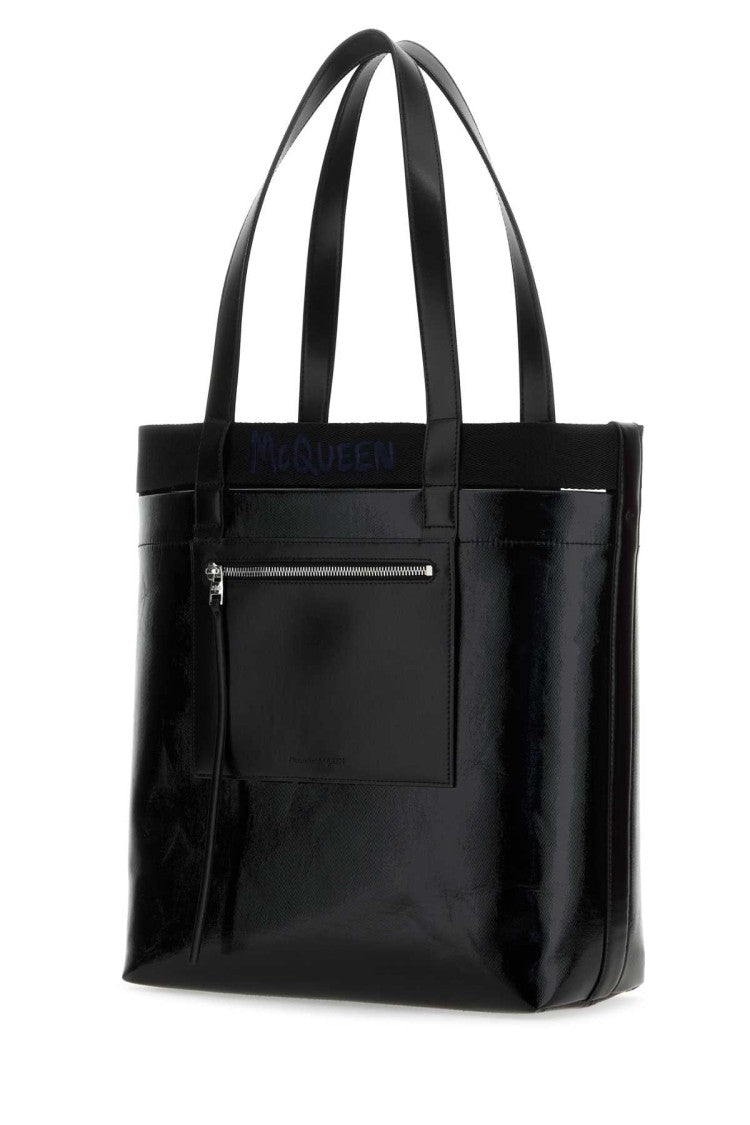 Alexander Mcqueen Black Canvas Shopping Bag