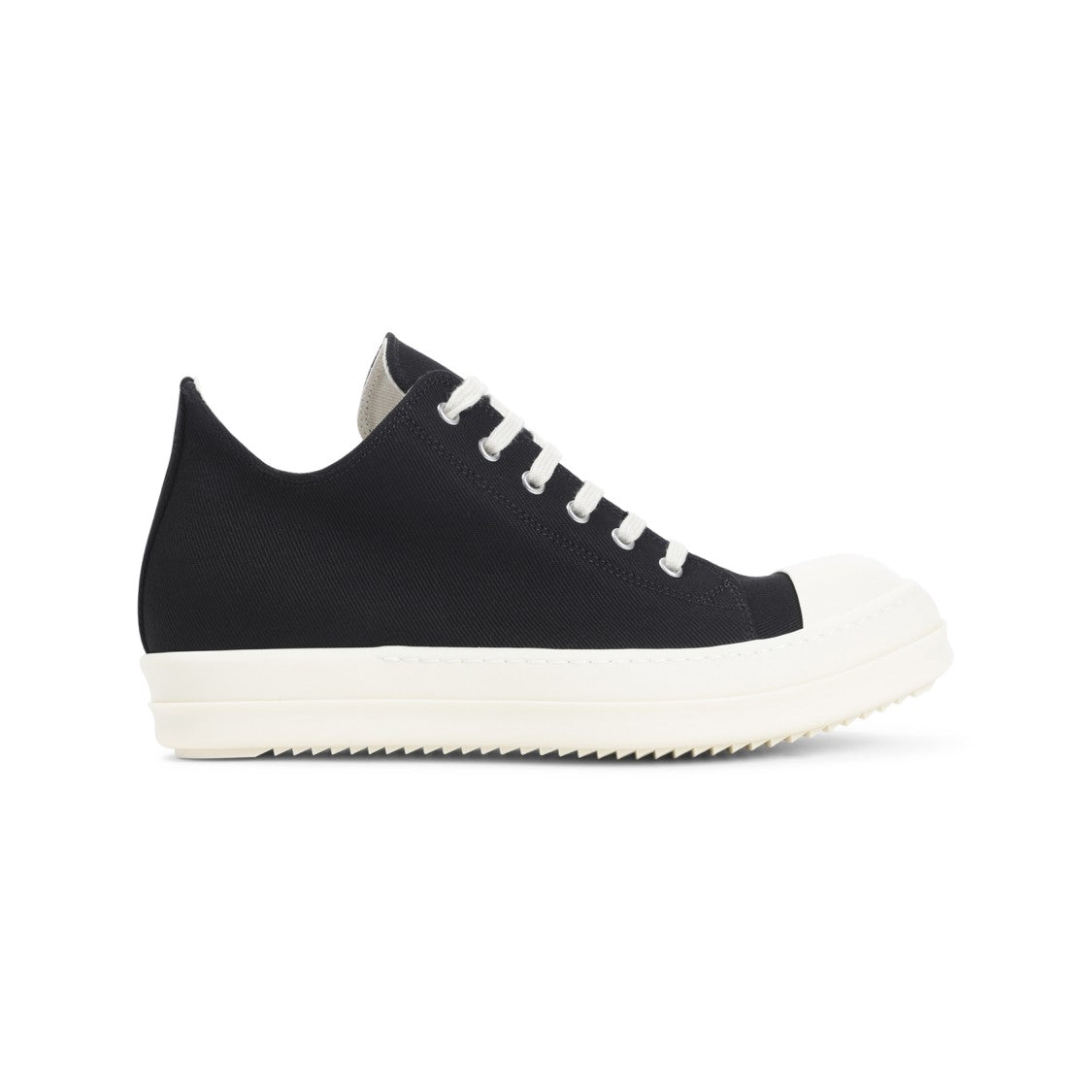 Drkshdw By Rick Owens Black Canvas Sneakers With Rubber Accents