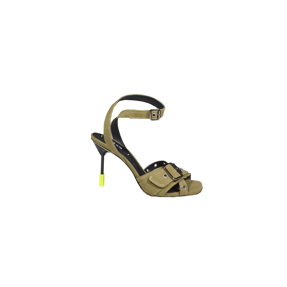 Msgm Iconic Heel Sandals Military Green With Buckle