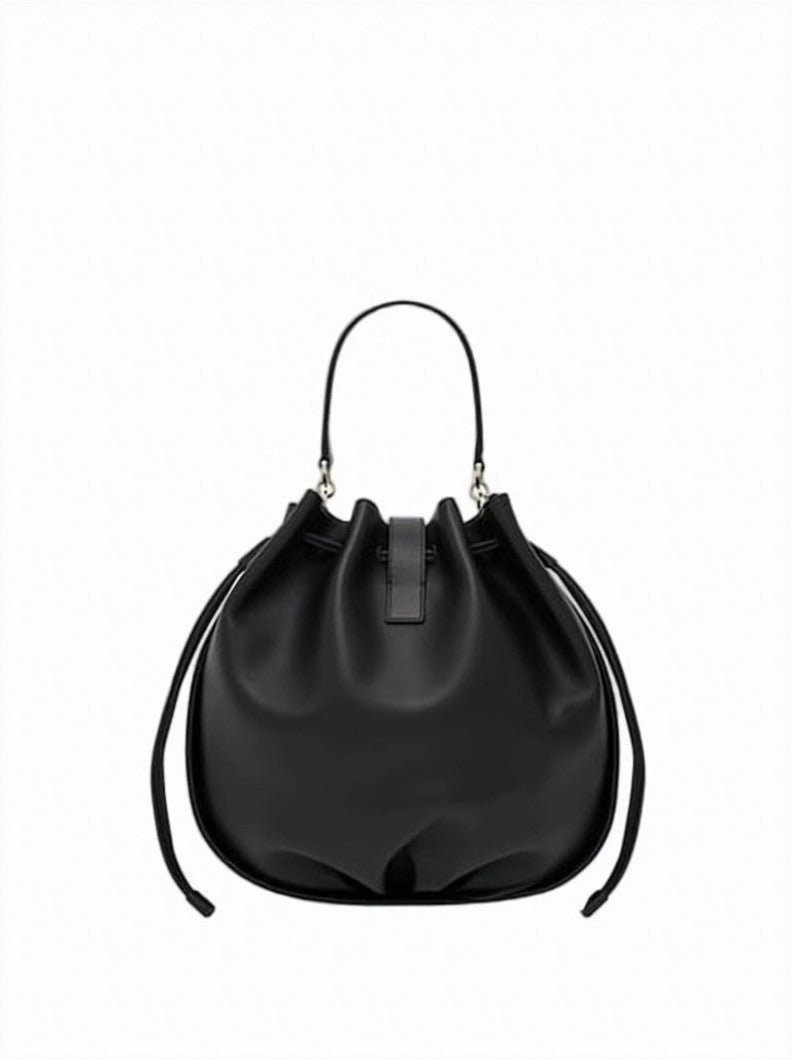 Salvatore Ferragamo Ruched Calfskin Leather Shoulder Bag With Gold-Tone Clasp