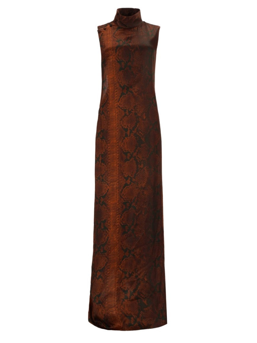 Jean Paul Gaultier Python Print Viscose Cut-Out Maxi Dress