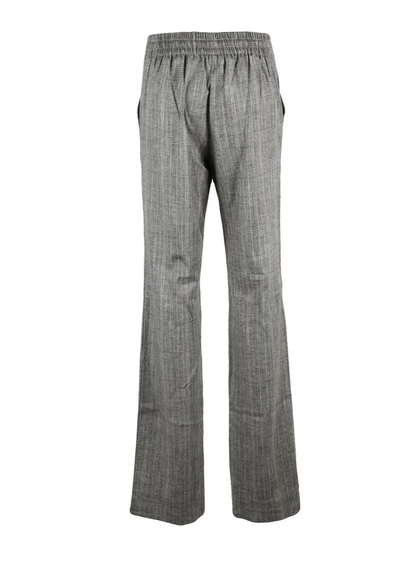 Marella Light Grey Wide-Leg Viscose-Blend Pants