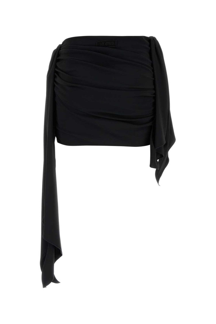 The Attico Black Crepe Mini Skirt