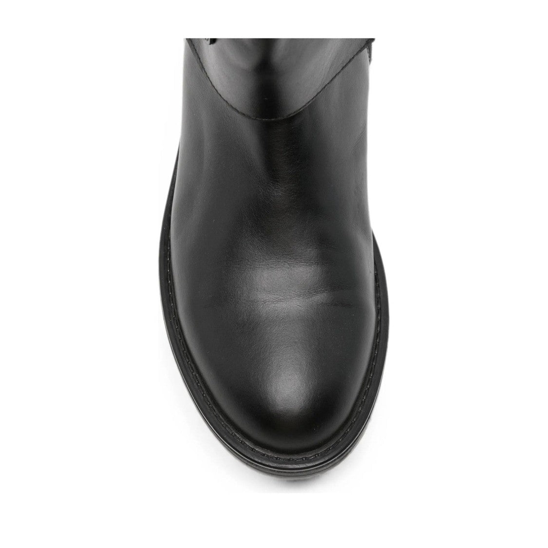 Sergio Moretti Black Leather Folded Cuff Boots