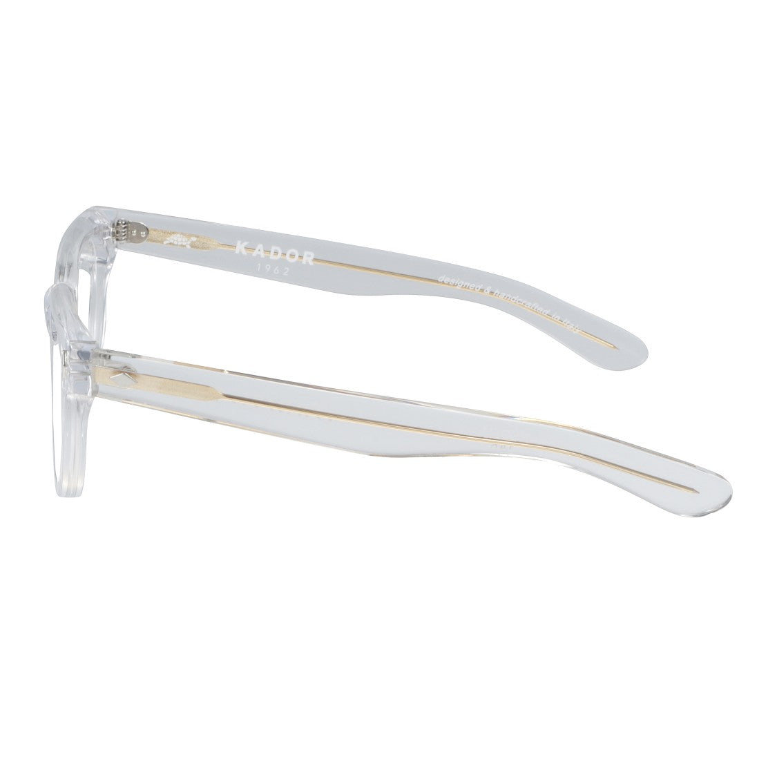 Kador Orbit Transparent Square Frame Sunglasses With Gold Accents