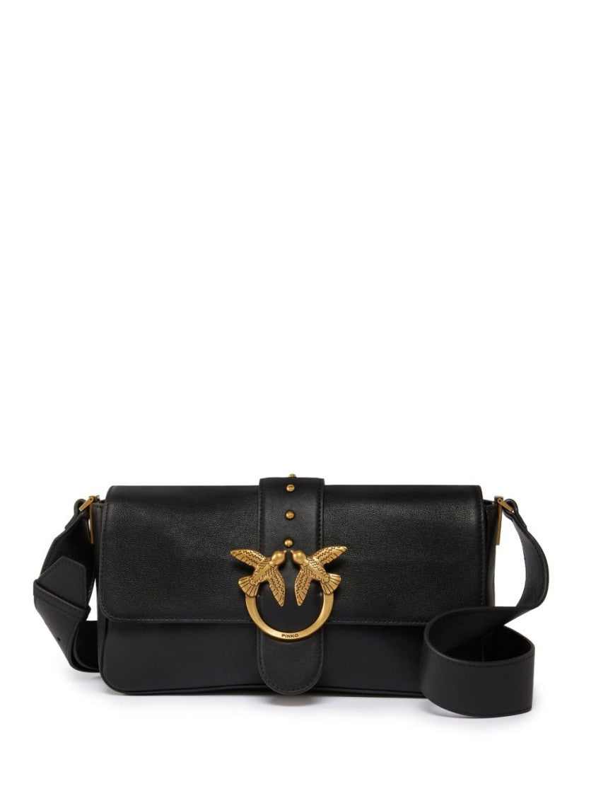 Pinko Rectangular Shoulder Bag With Signature Love Birds Buckle