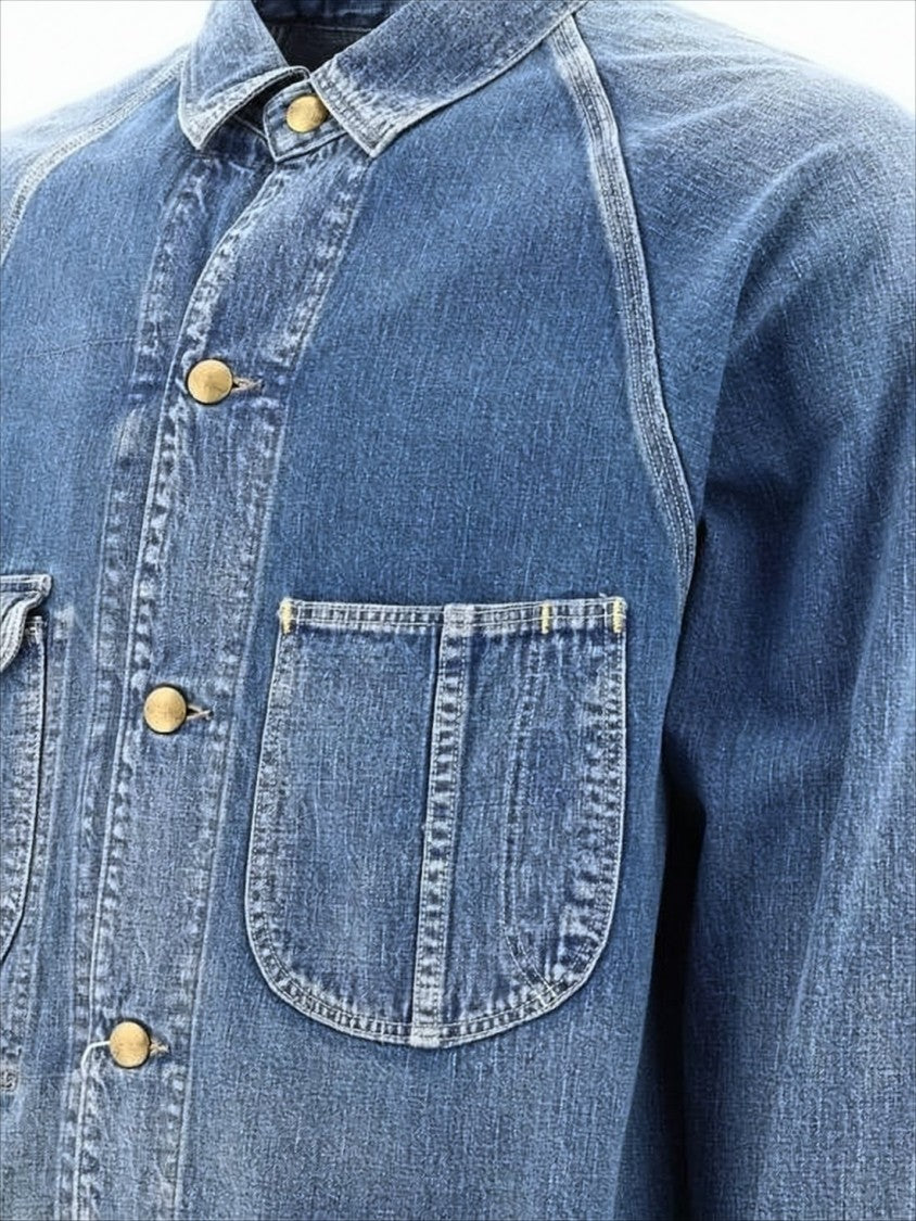 Orslow Relaxed Fit Denim Jacket With Vintage Wash And Patch Pockets