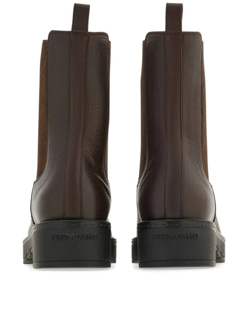 Salvatore Ferragamo Mohave Embossed Goat Skin Ankle Boots