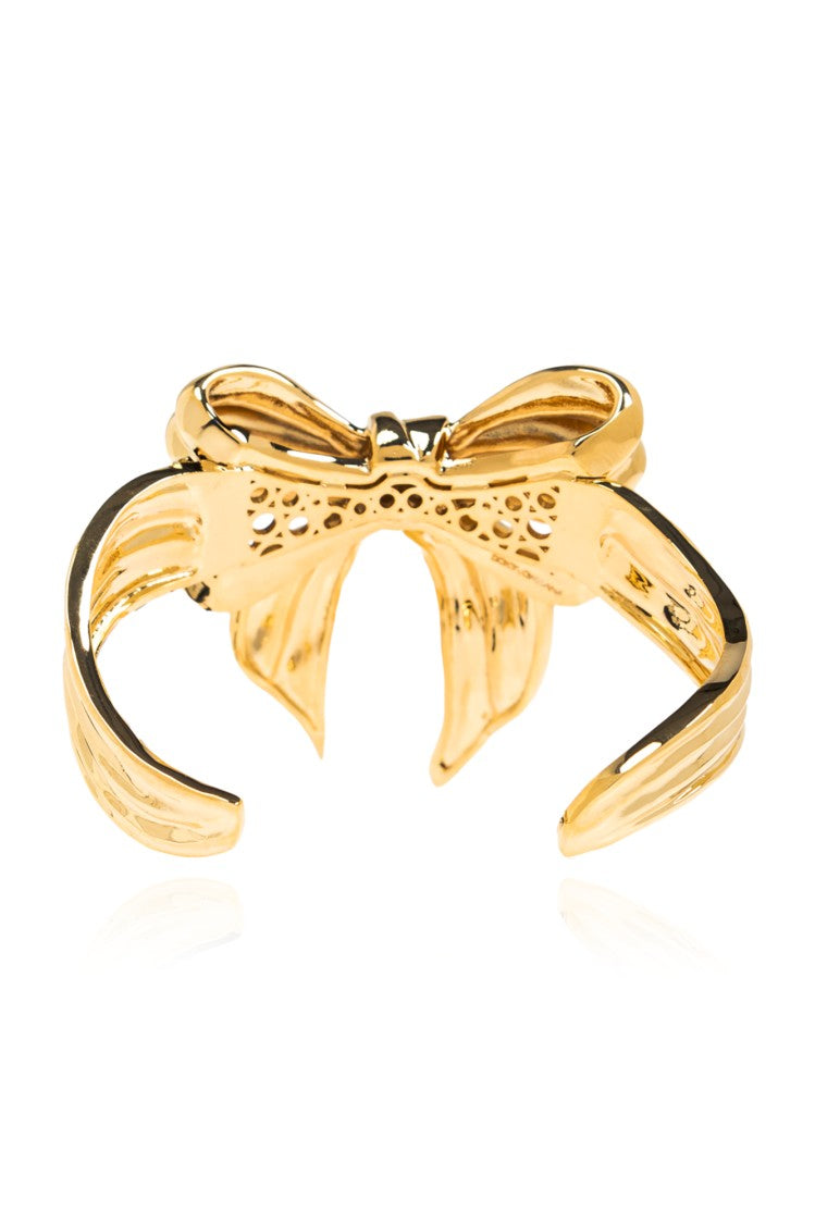Dolce & Gabbana Bow-Shaped Brass Bracelet With Gold Finish