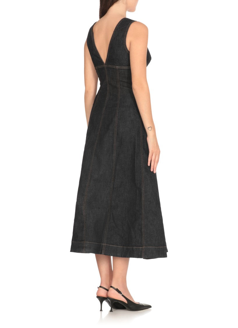 Self-Portrait Indigo Denim Midi Dress