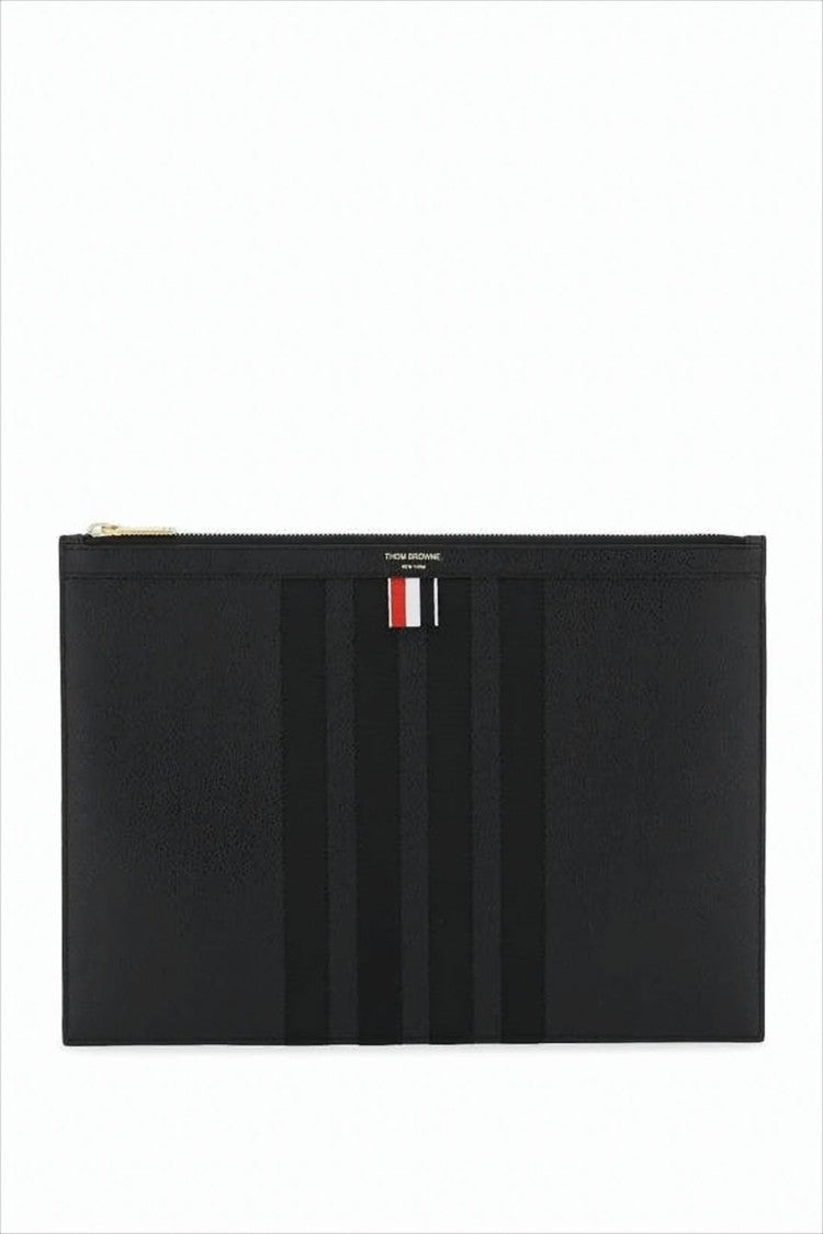 Thom Browne Smooth Calf Leather Clutch With Design