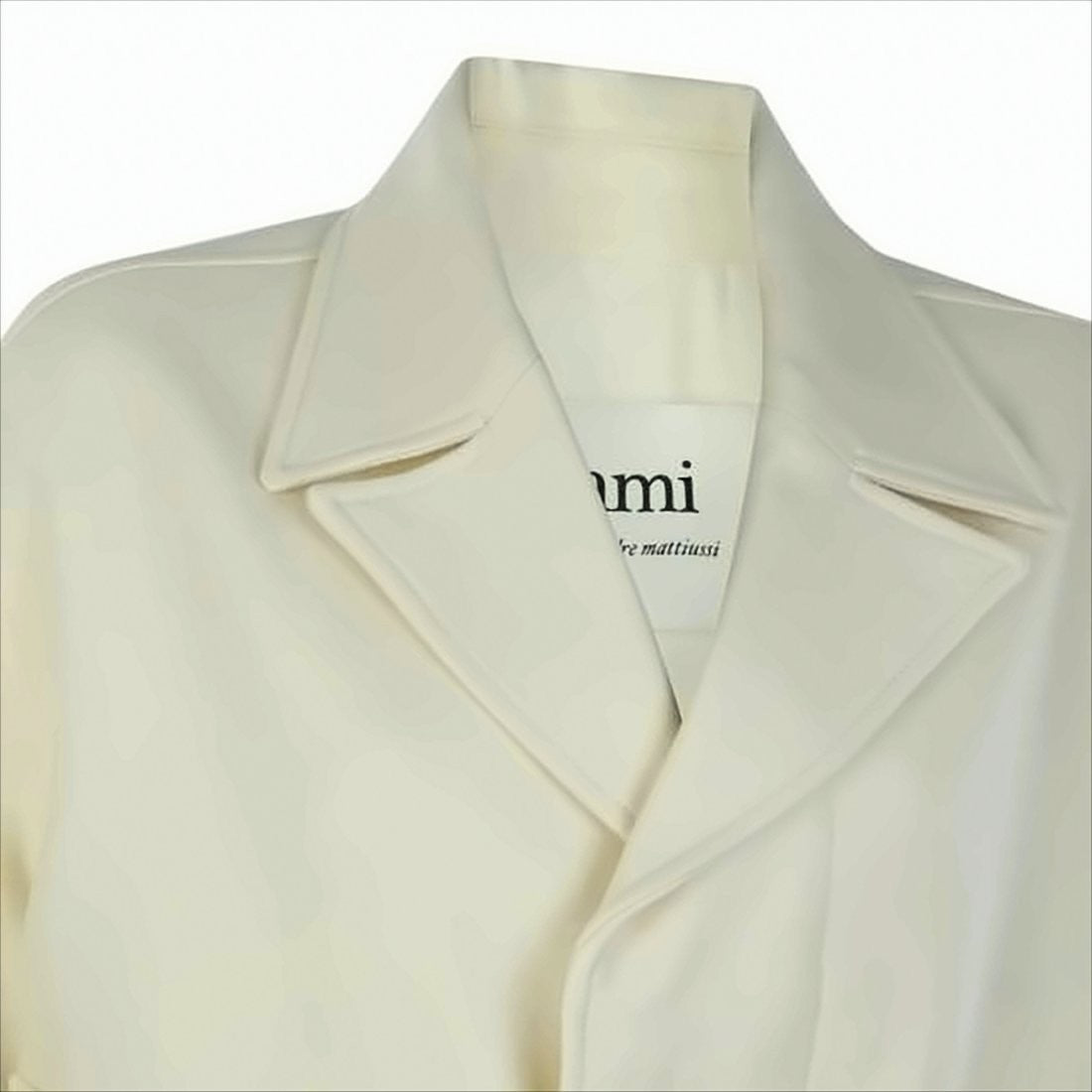 Ami Structured White Wool Jacket With Flap Pockets