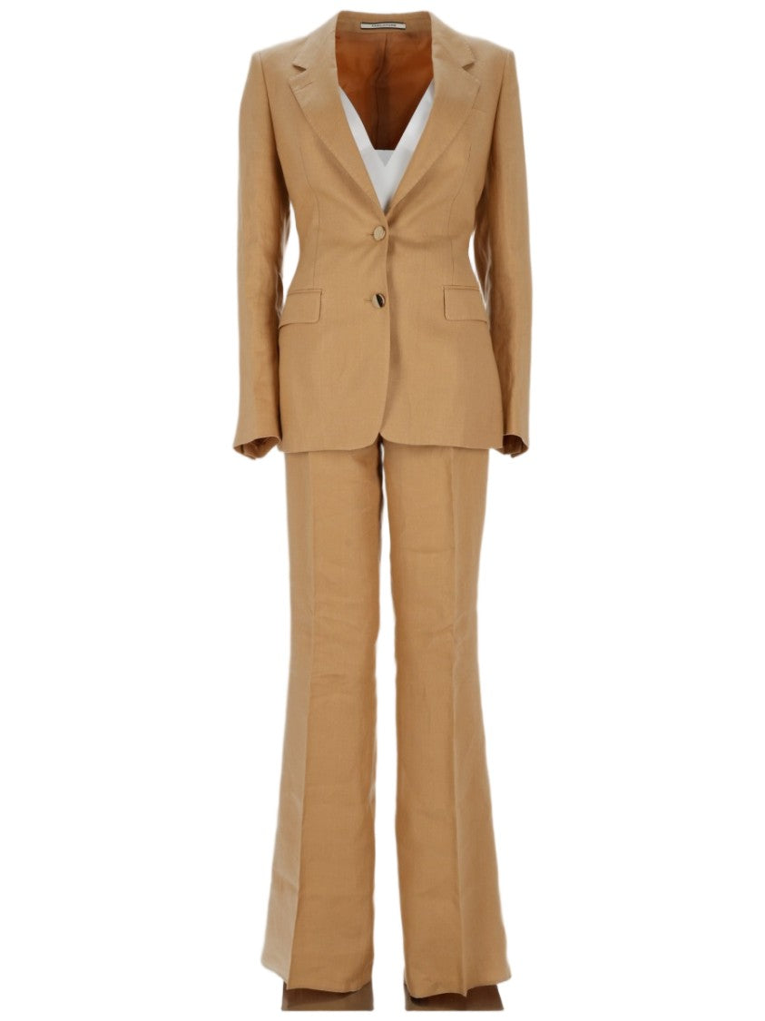 Tagliatore Two-Piece Tailored Flared Linen Suit