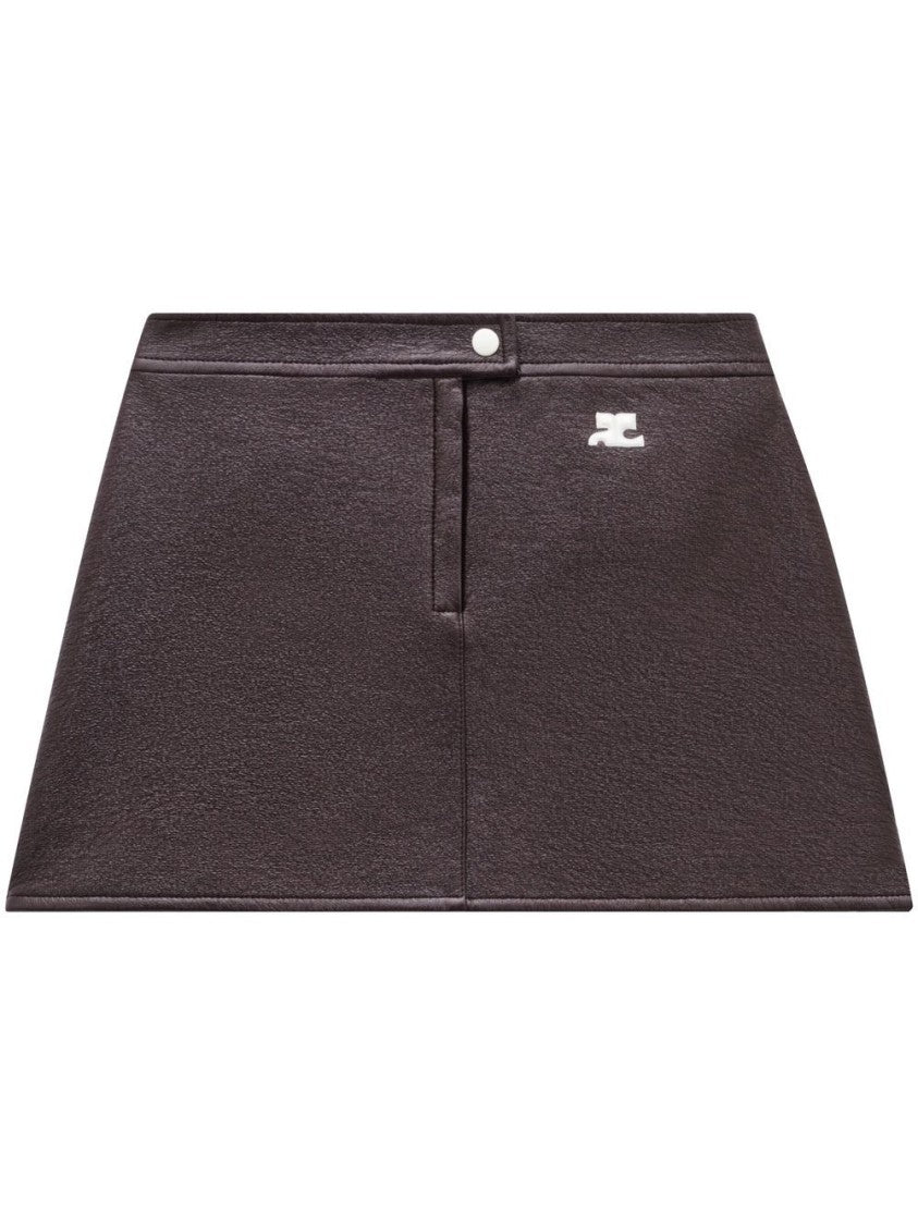 Courrèges Burgundy Vinyl Mini Skirt