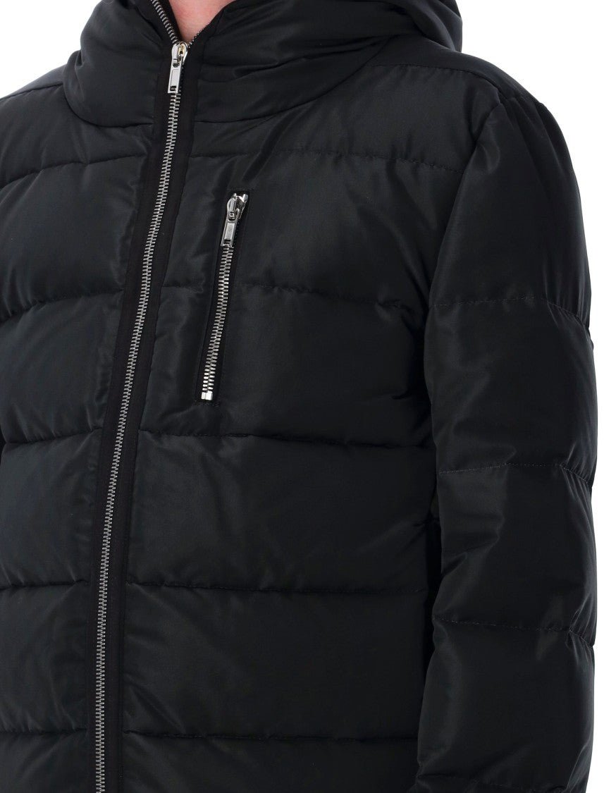 Rick Owens Cropped Black Sealed Jacket With Hood