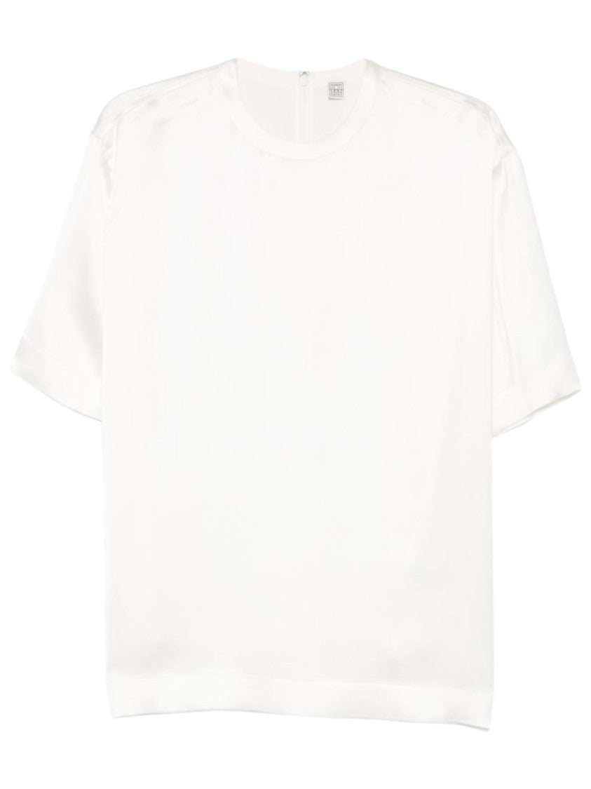 Totême Boxy Viscose Satin T-Shirt