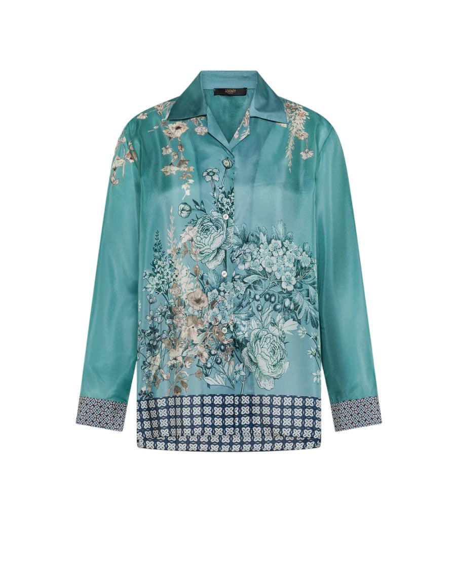 Seventy Floral Print Silk Twill Shirt Jacket