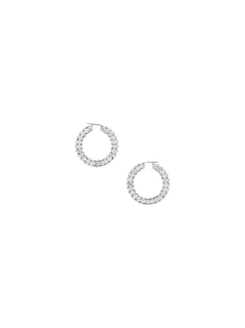 Amina Muaddi "Jahleel Hoop" Earrings – Silver