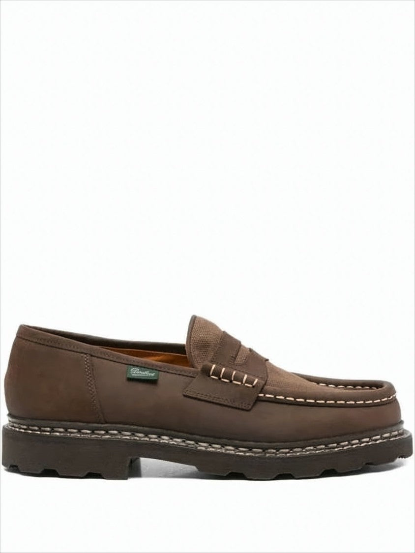 Paraboot Brown Leather Penny Loafers